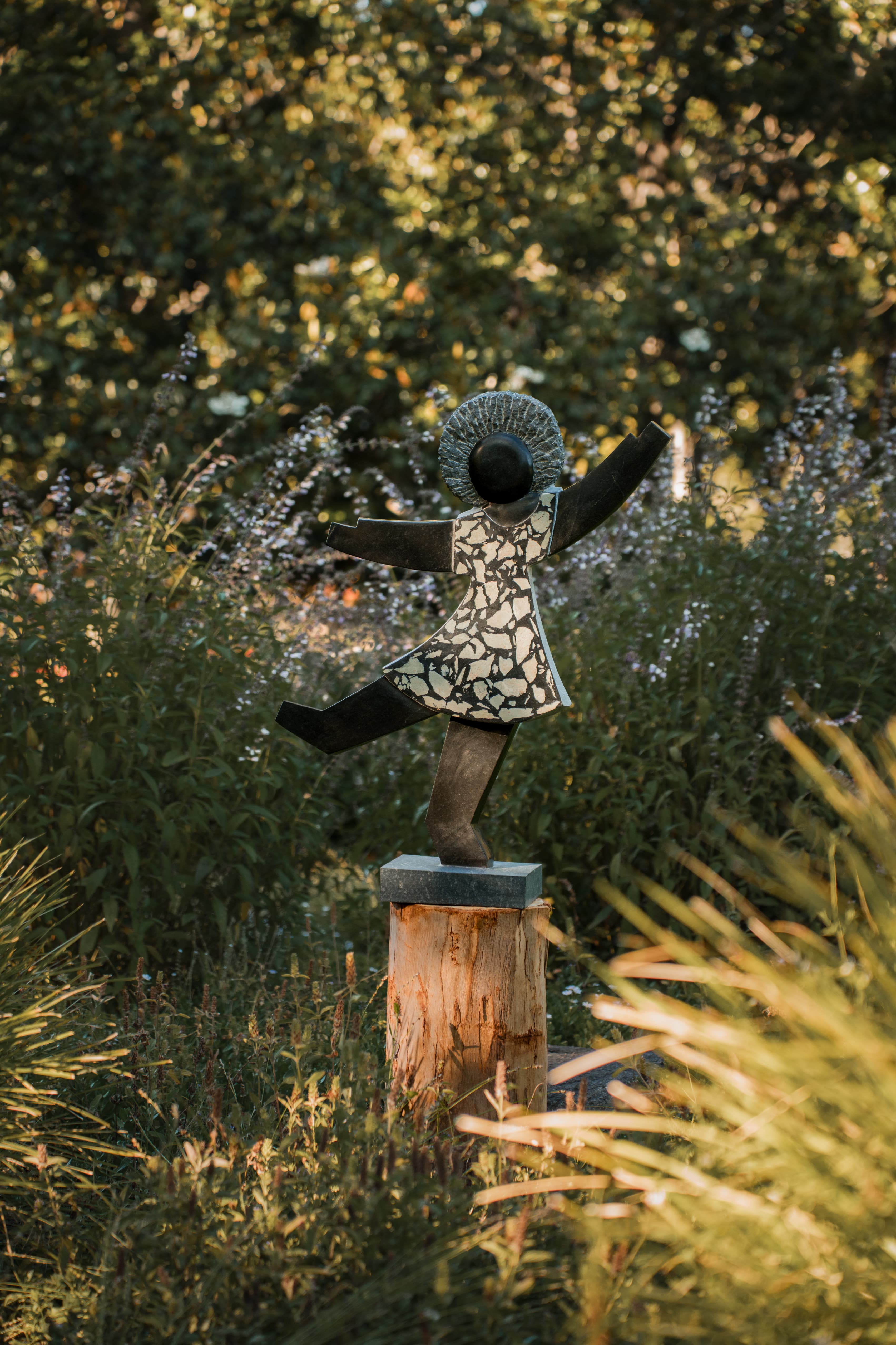 Dominic Benhura Shona stone sculpture at Marin Art & Garden Center, Ross California