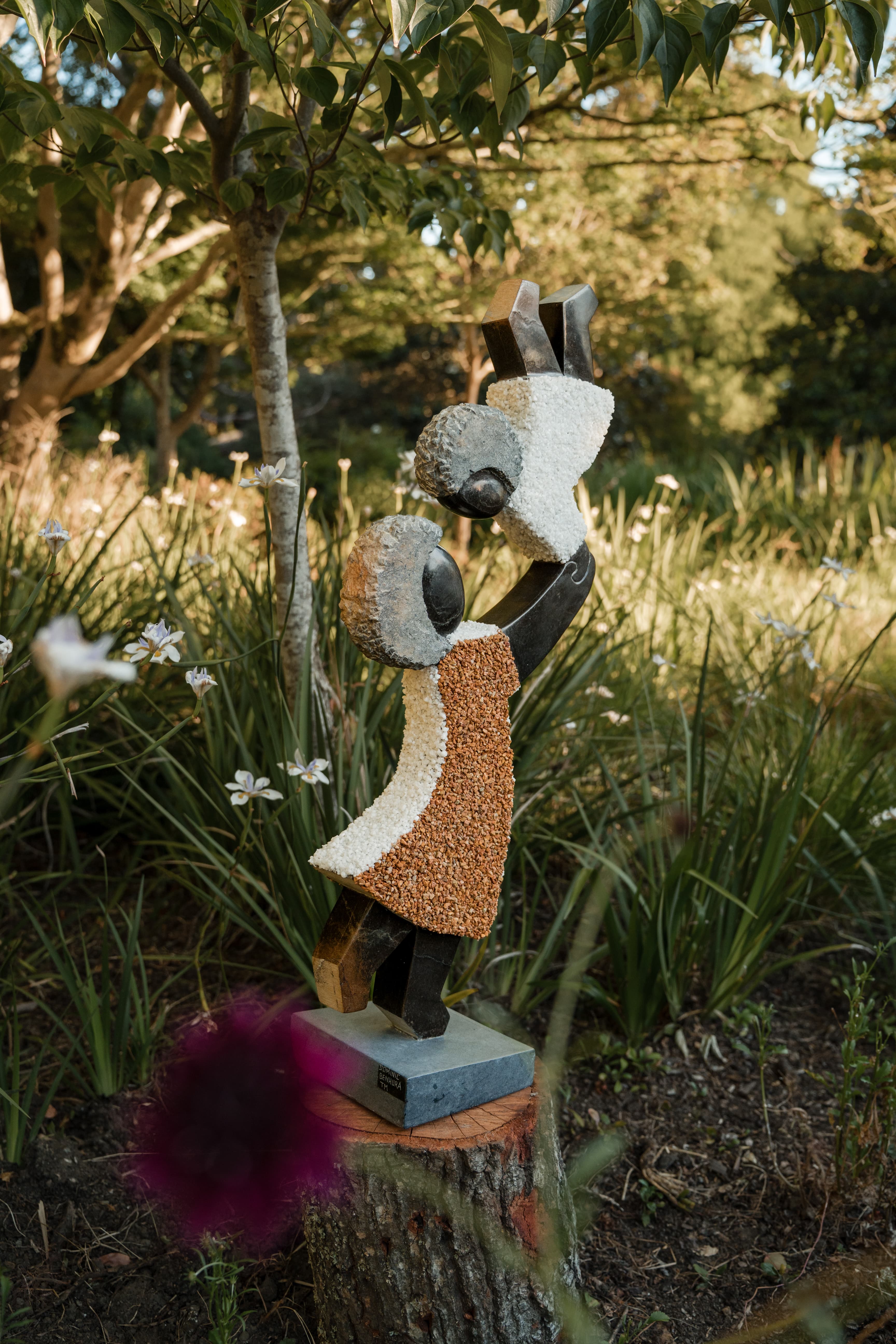 Dominic Benhura Shona stone sculpture at Marin Art & Garden Center, Ross California