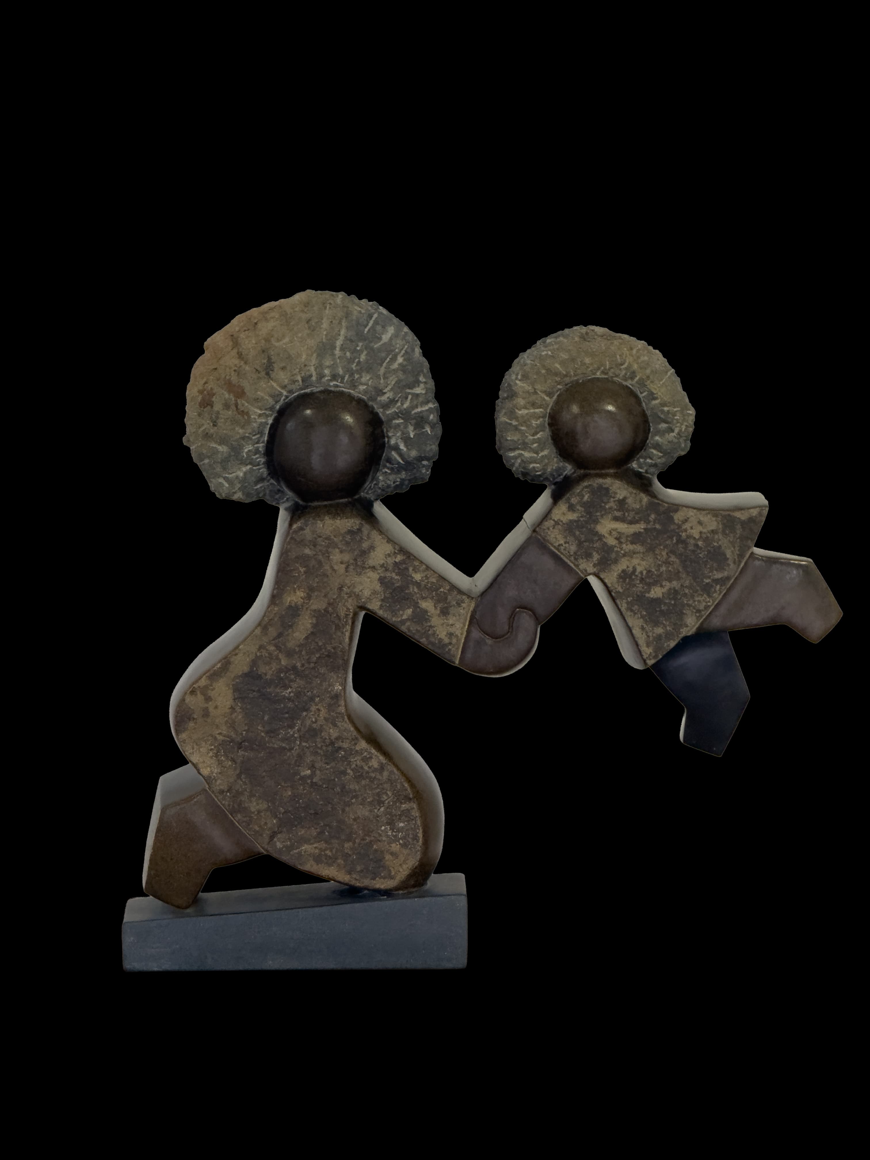 Joyous Moment — Springstone Shona sculpture by Dominic Benhura