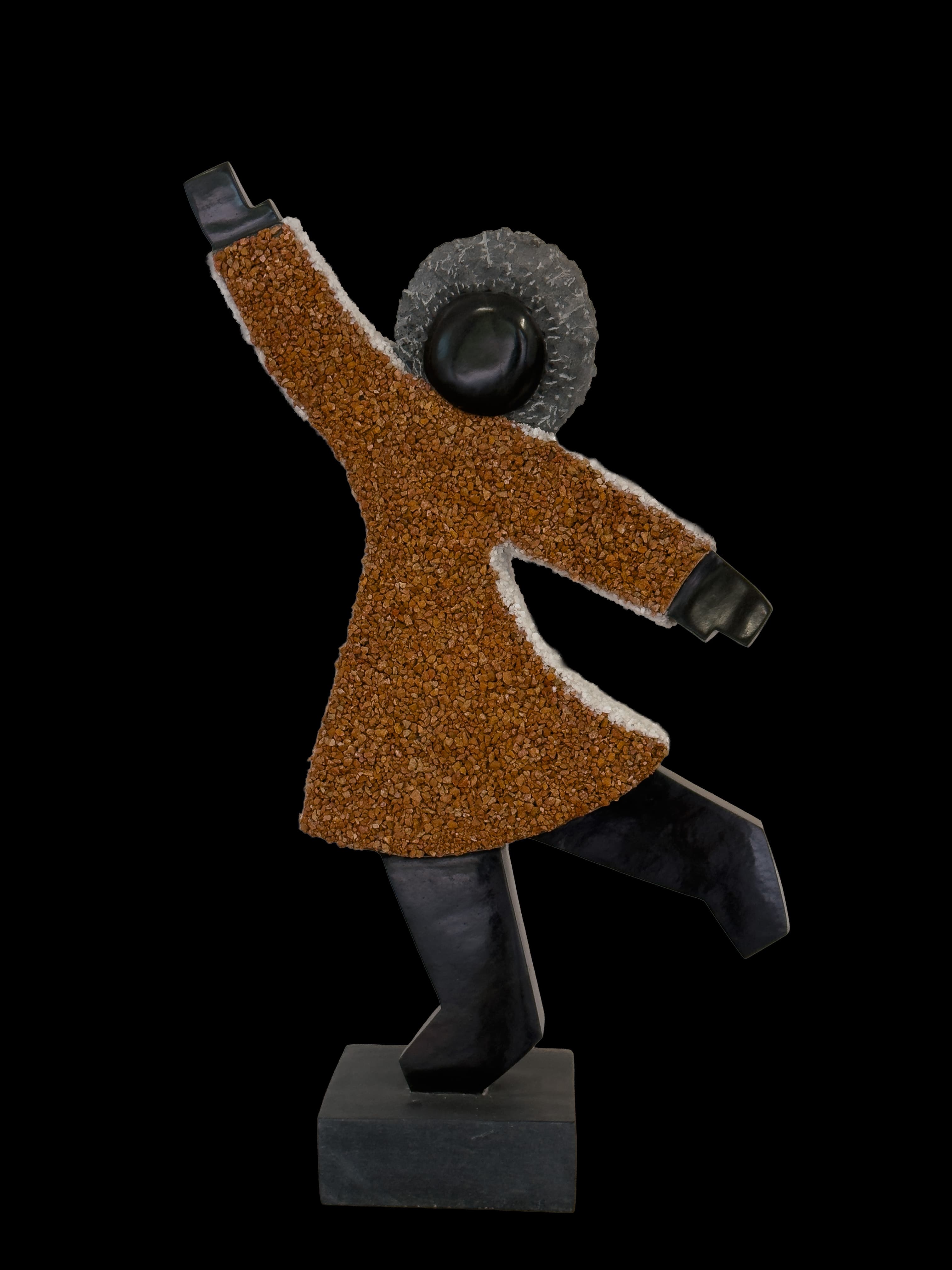 Feeling Great — Springstone and Dolomite Shona sculpture by Dominic Benhura