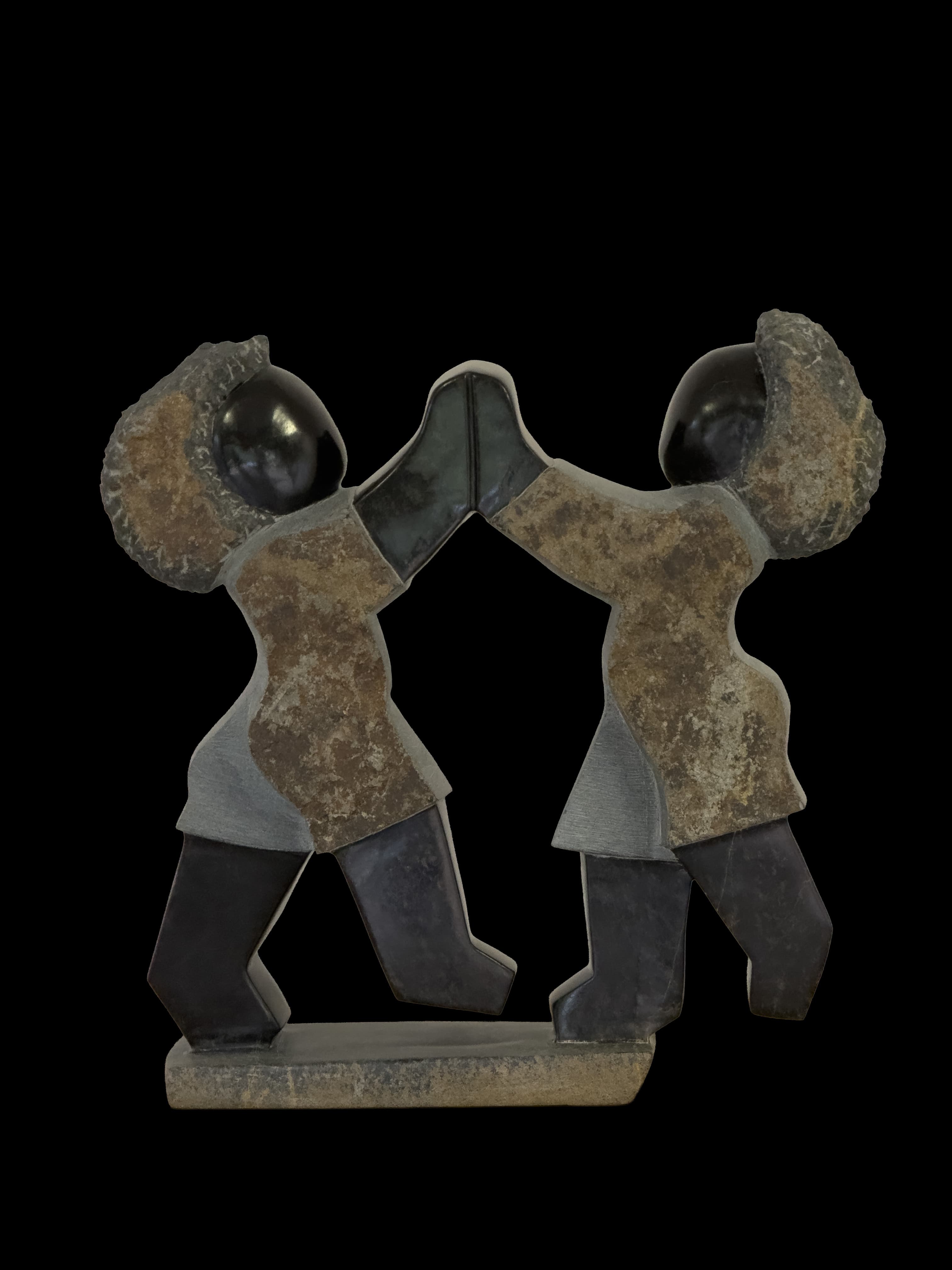 Pat Cake — Springstone Shona sculpture by Dominic Benhura