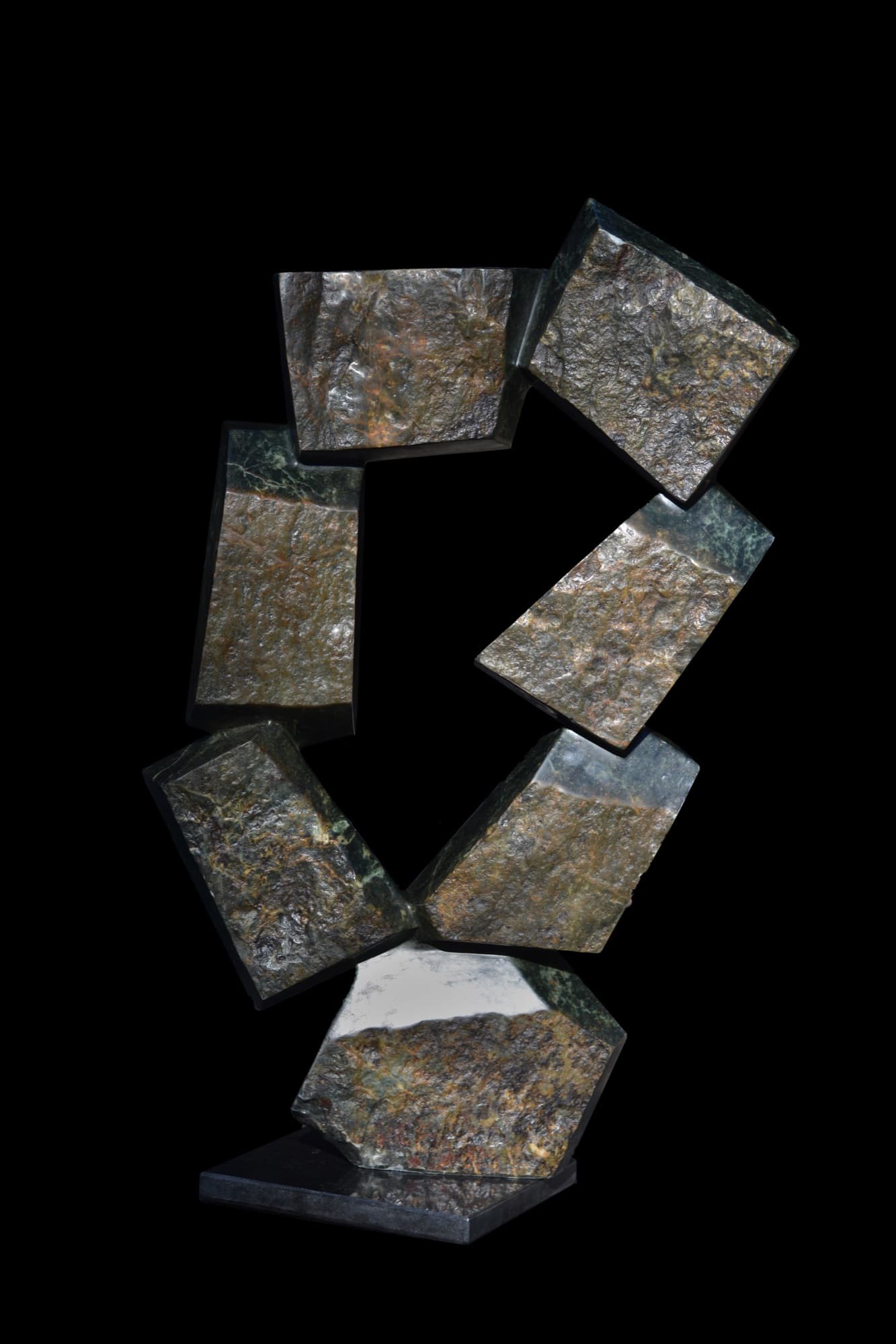 Family Discussion — Green Opal Shona sculpture by Bywell Sango Family Discussion — Green Opal Shona sculpture by Bywell Sango